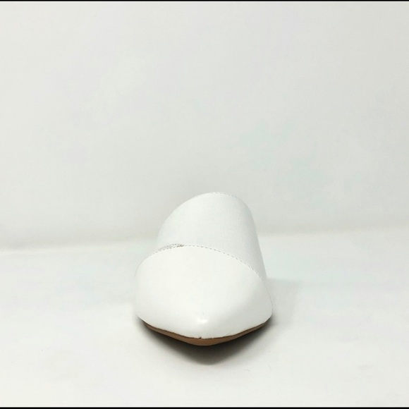 White Vegan Leather Mule Flats - Picture 7 of 9